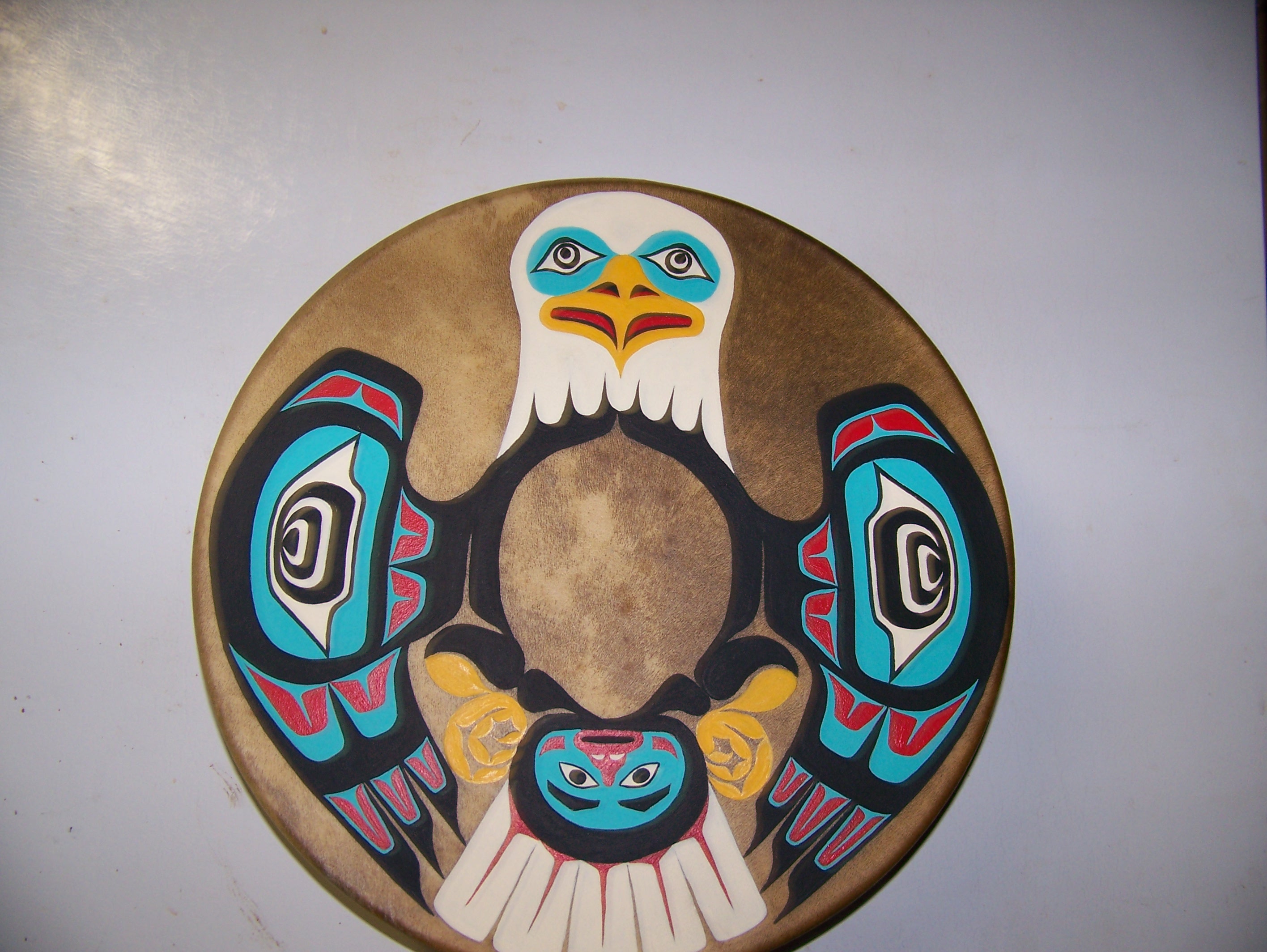 Tlingit eagle formline art on drum
