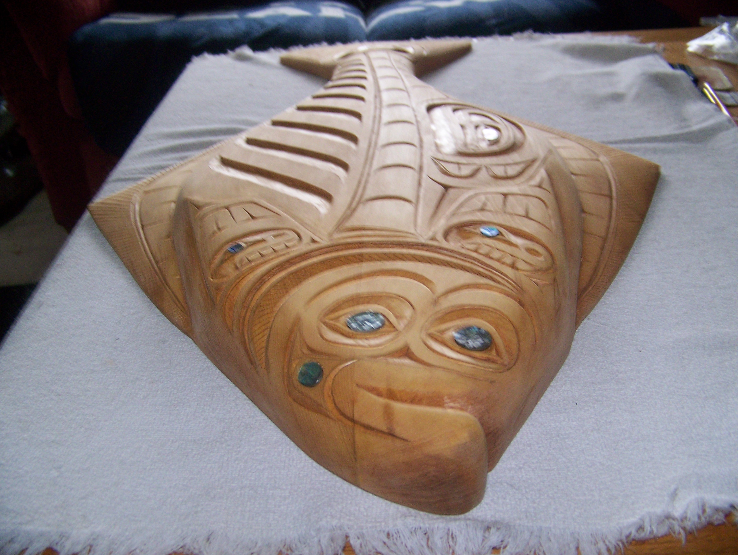 Tlingit whale formline carving